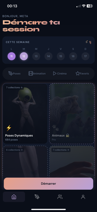 Gesturo — Catalogue et streak